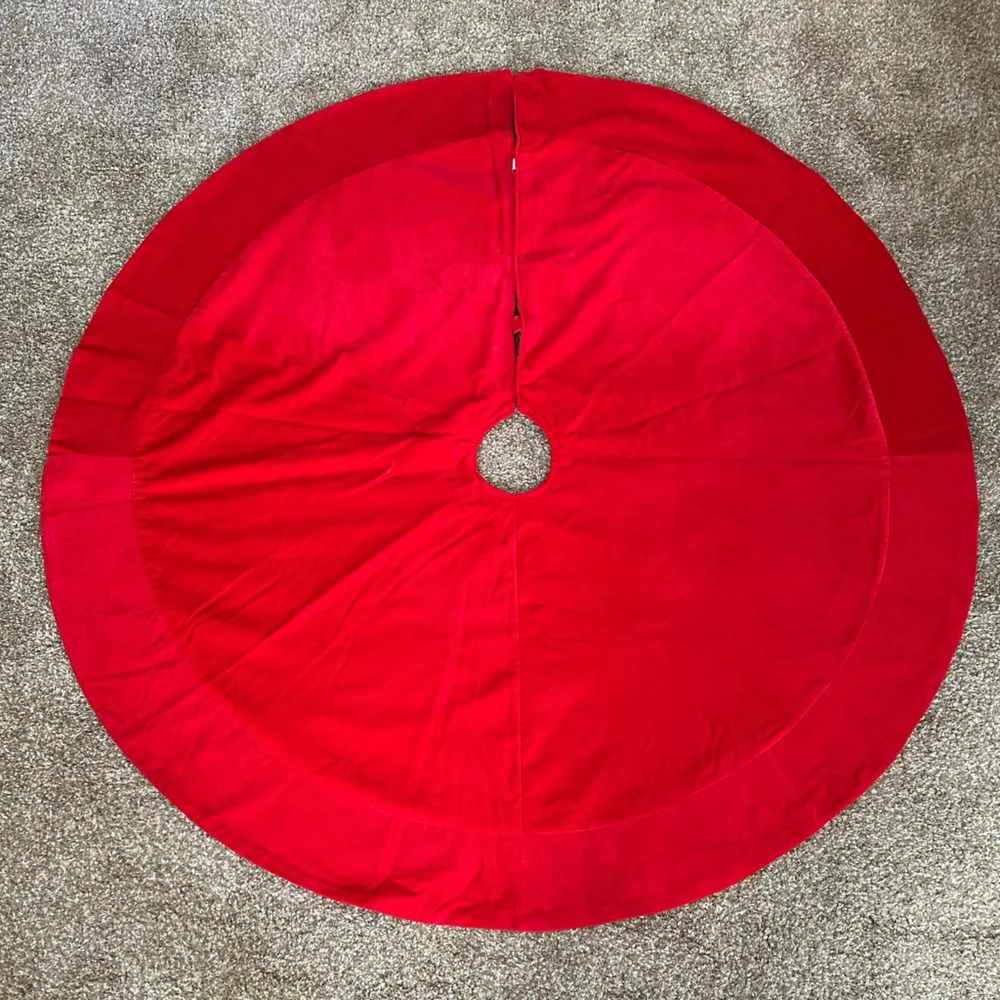 🎄Santa Red Round Velveteen Christmas Tree Skirt Target 47